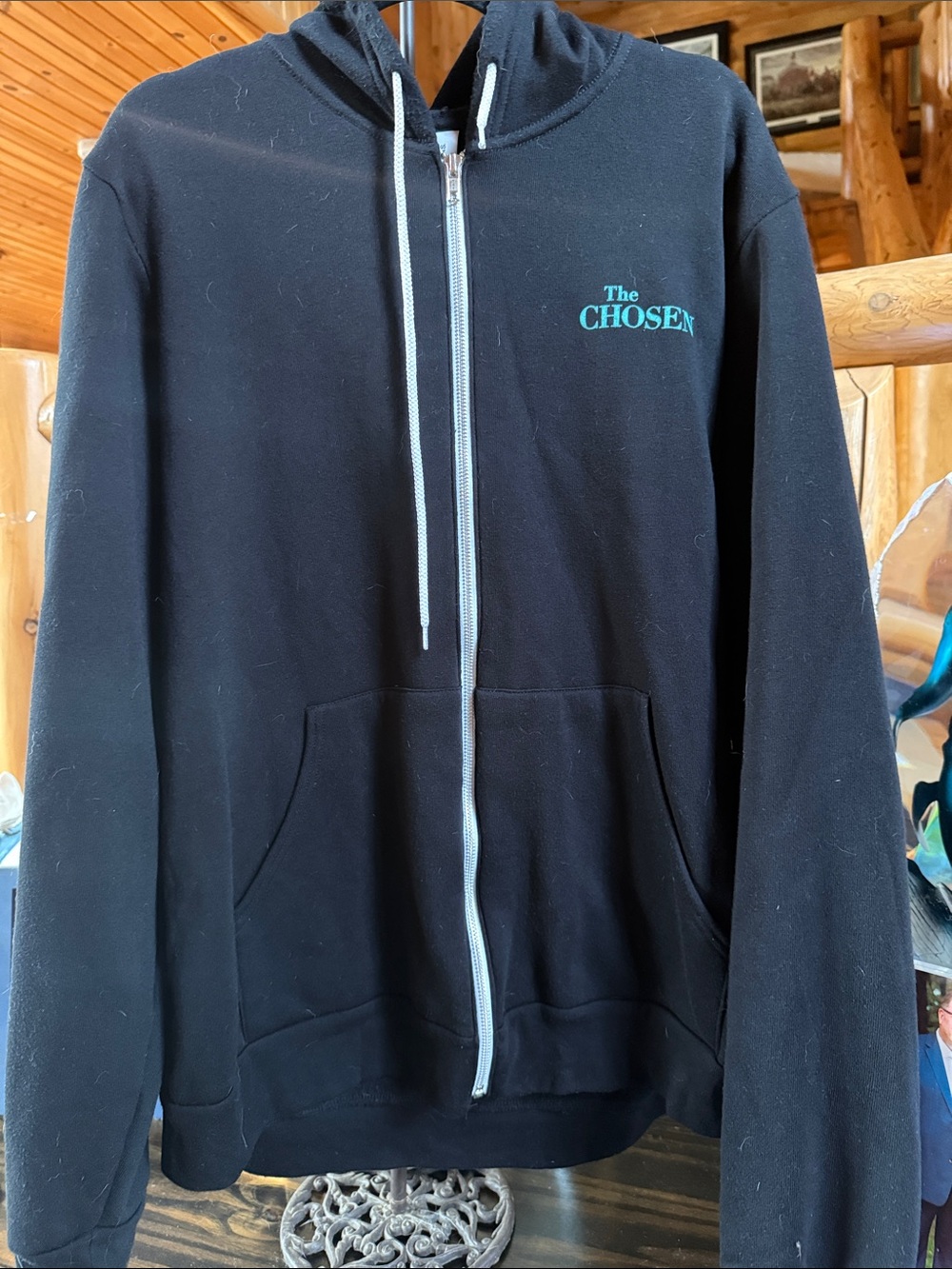 Men's Black Zip-Up Hoodie Sweatshirt